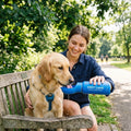 Portable pet water bottle and snack dispenser