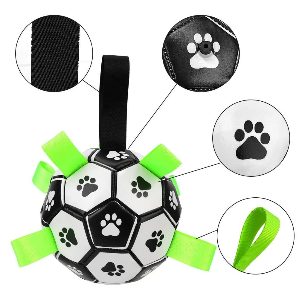 Interactive dog football soccer ball with tabs