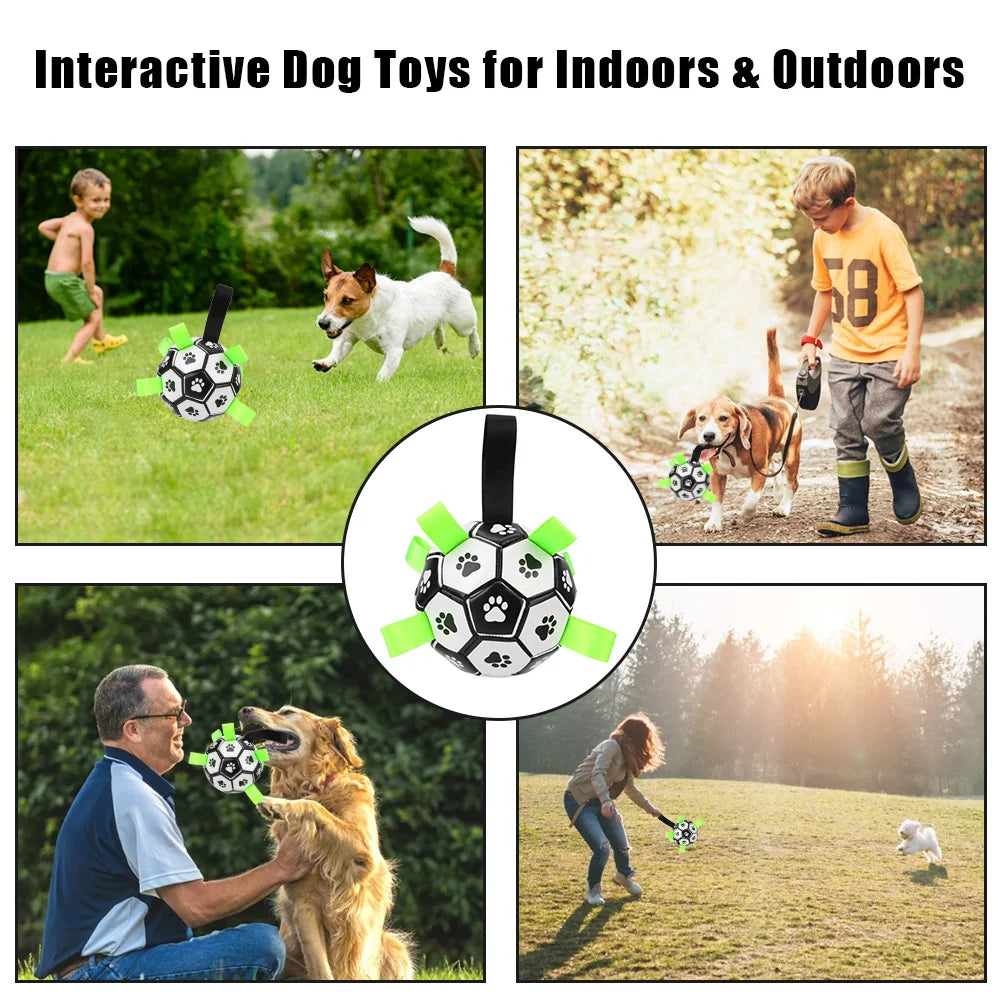 Interactive dog football soccer ball with tabs