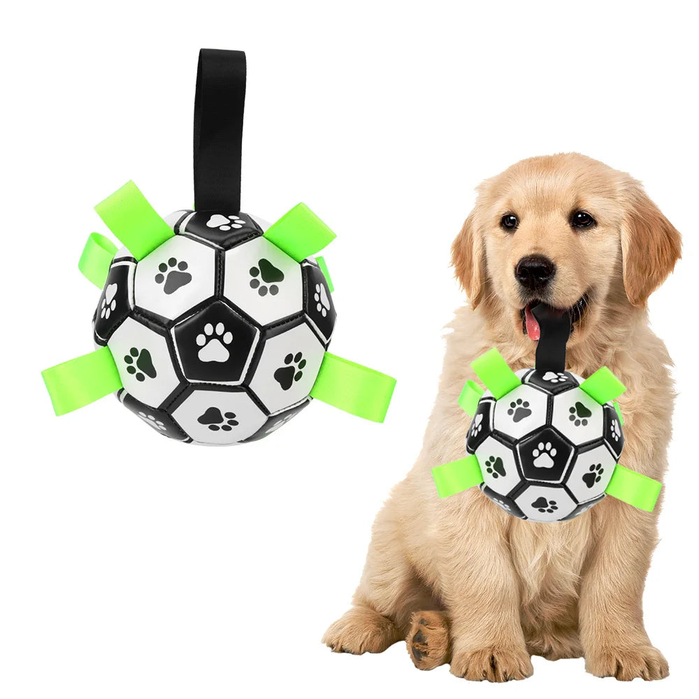 Interactive dog football soccer ball with tabs