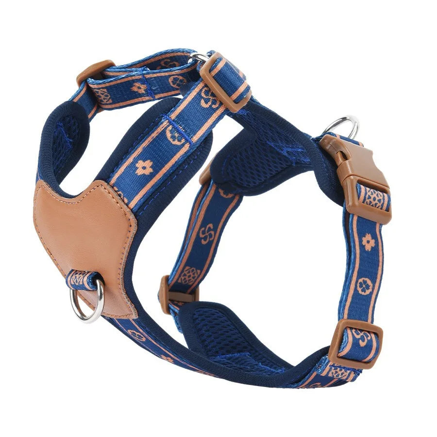 Breathable Reflective Dog Chest Strap Harness | Adjustable Suede Soft Leather No-Pull Vest | Step-In Comfort Padded Walking Harness for Small to Medium Dogs