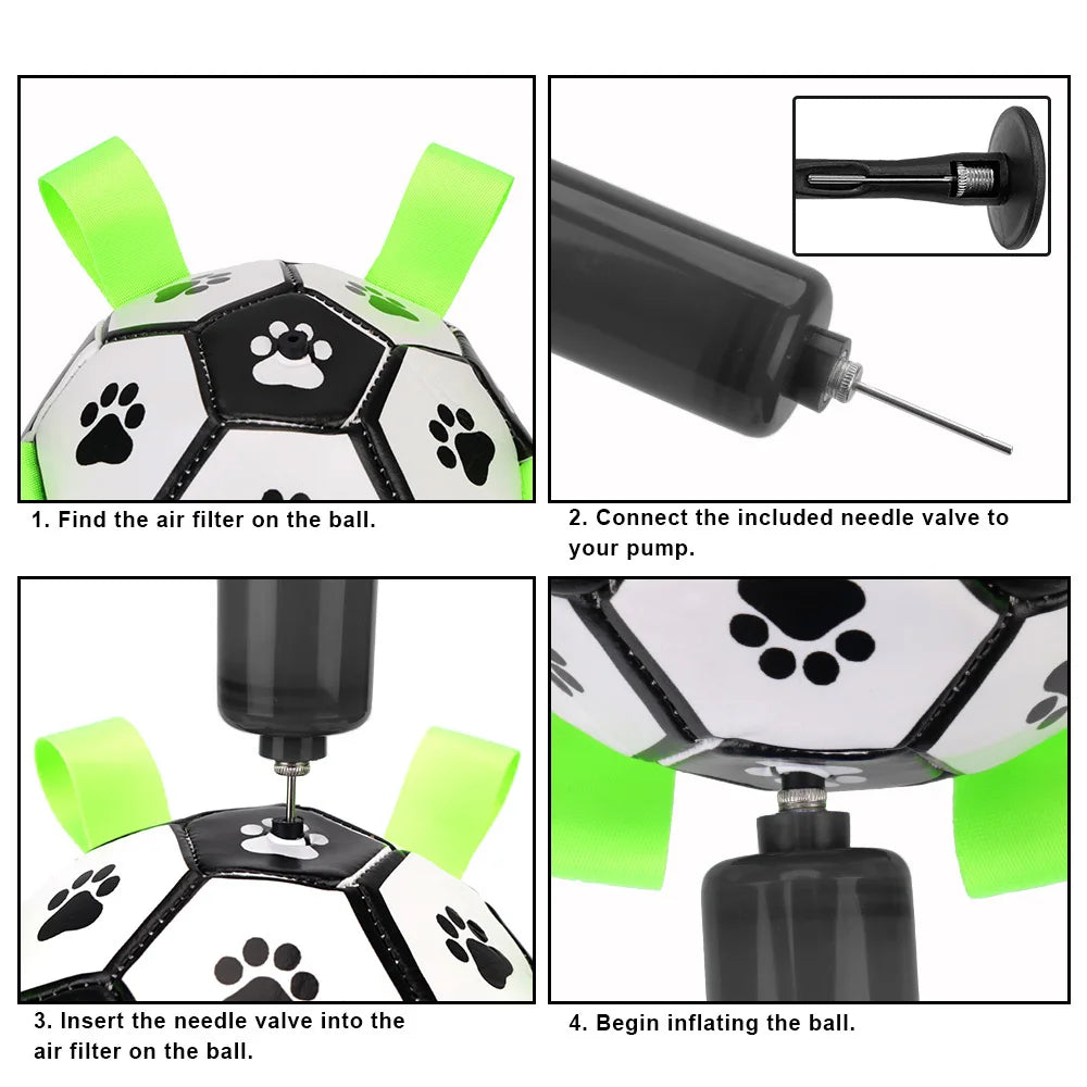 Interactive dog football soccer ball with tabs