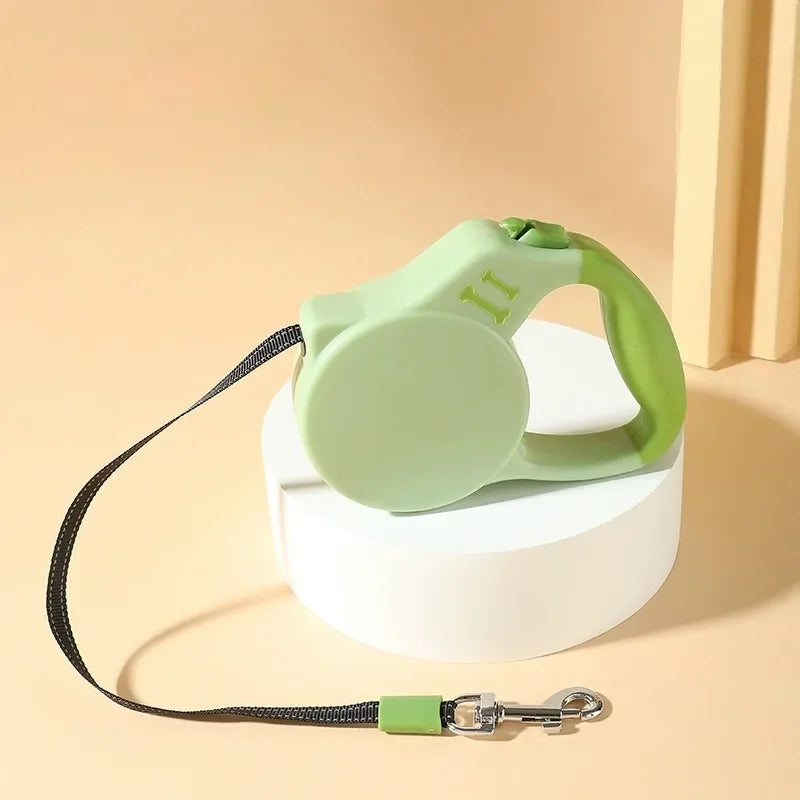 Automatic Retractable Dog Leash 3M 5M | Modern Donut Ring Travel Walking Lead | Heavy-Duty Extension Traction Rope with Wrist Strap Design for Cats and Small Dogs