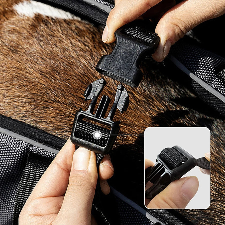 Hands-Free Dog Backpack Carrier | Horizontal Pet Travel Harness Pack for Hiking, Walking, and Cycling | Breathable Double Shoulder Strap Front & Back Pack for Small to Medium Dogs