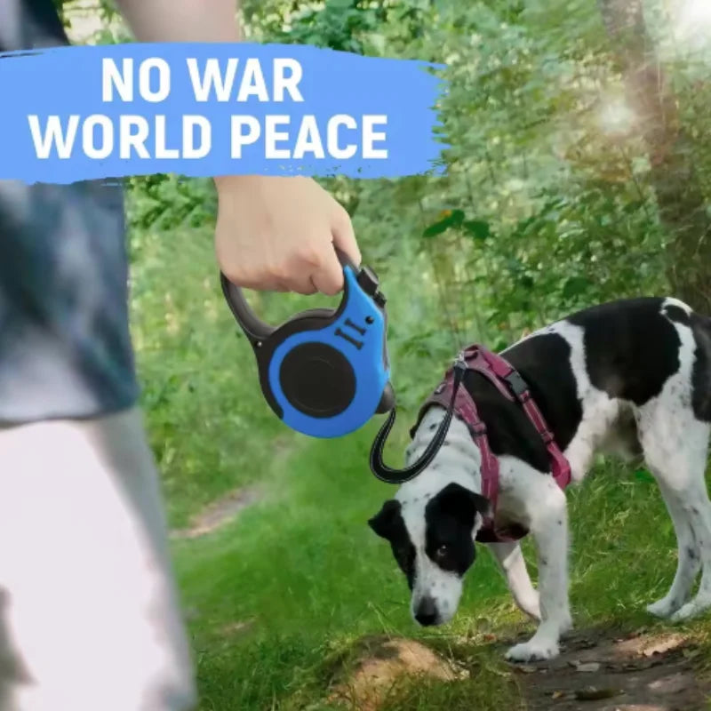 Automatic Retractable Dog Leash | Durable Nylon Extension Walking Lead | Heavy-Duty Anti-Slip Roulette Traction Rope with Quick Brake System for Cats and Dogs
