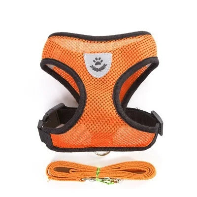 Cat and Dog Harness with Leash Set | Adjustable Polyester Mesh Breathable Walking Vest | Reflective No-Choke Escape-Proof Harness Jacket for Kittens and Small Dogs