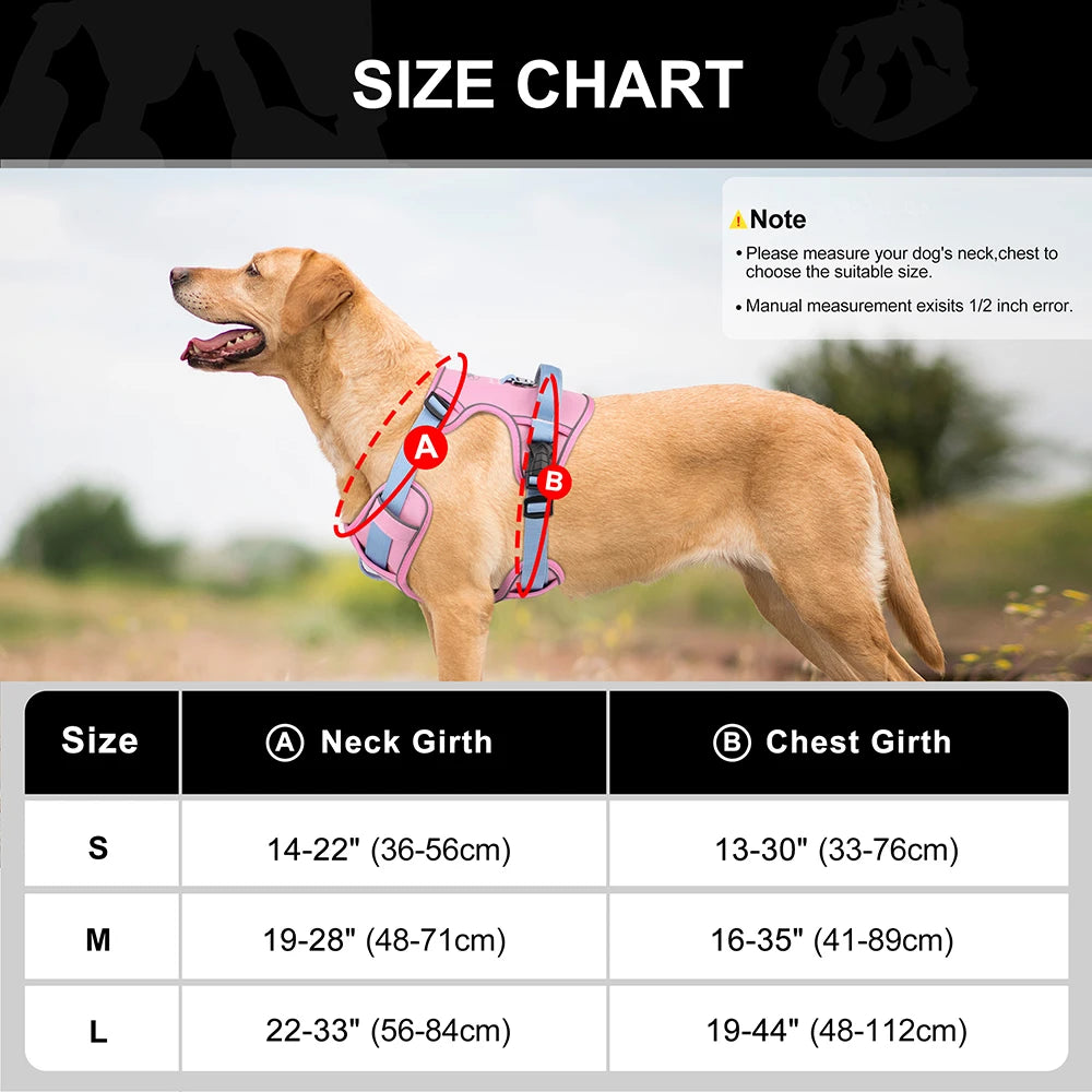 Mesh Breathable Dog Harness Vest | Nylon Reflective Adjustable Pet Training Harness | Durable No-Choke Outdoor Walking Vest for Small, Medium, and Large Dogs