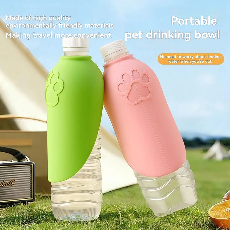 Portable Folding Dog Water Bottle | Leaf-Shaped Silicone Travel Pet Dispenser | Leak-Proof Lightweight Outdoor Walking and Hiking Hydration Bowl for Cats and Dogs