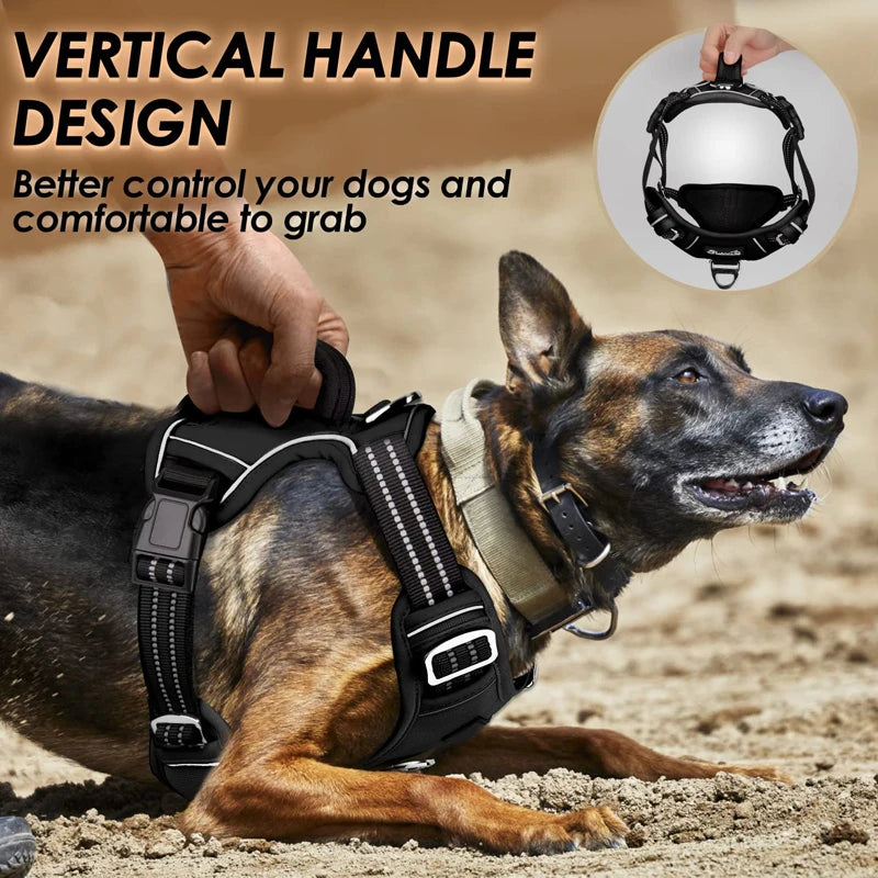 Benepaw No-Pull Dog Harness with Control Handle | No-Choke Reflective Pet Vest | Heavy-Duty Adjustable Outdoor Training Harness for Medium and Large Dogs
