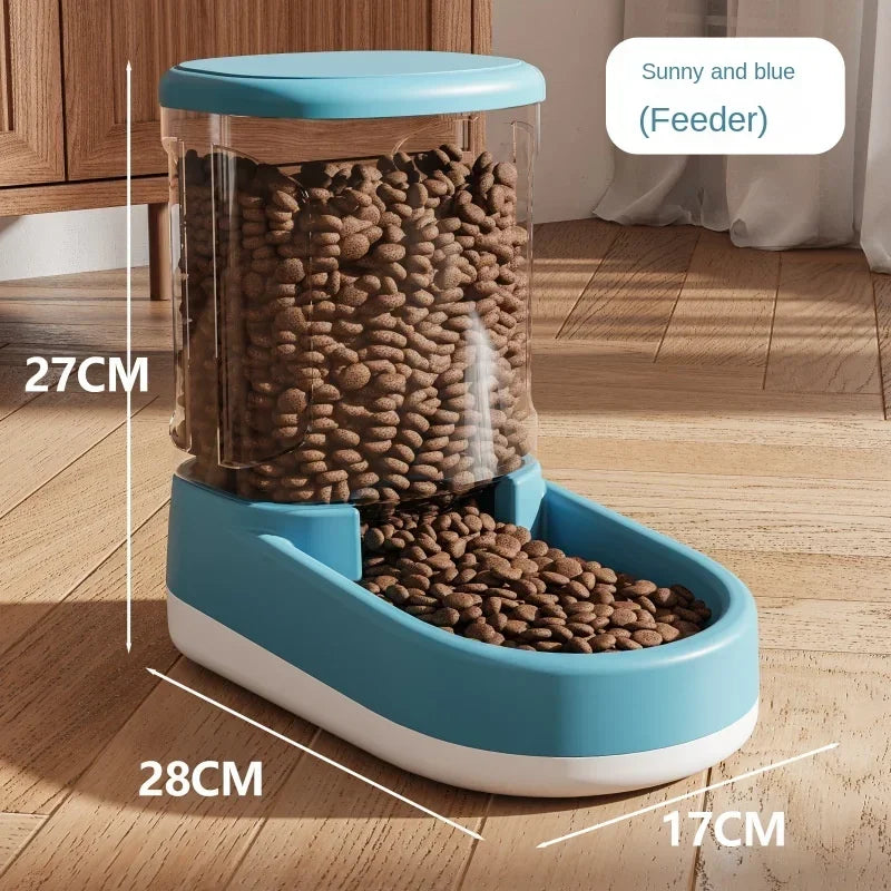 Automatic Pet Feeder and Water Dispenser Set | Gravity Food Storage Station & Drinking Bowl | Non-Electric Self-Dispensing Feeder for Cats and Dogs