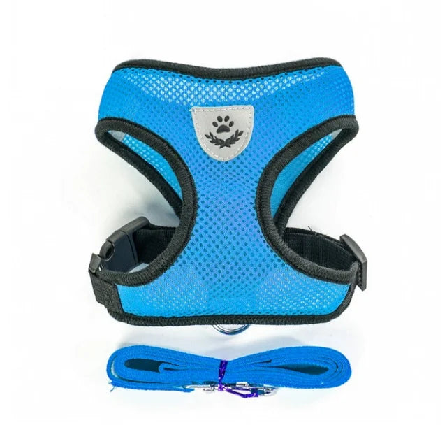 Cat and Dog Harness with Leash Set | Adjustable Polyester Mesh Breathable Walking Vest | Reflective No-Choke Escape-Proof Harness Jacket for Kittens and Small Dogs