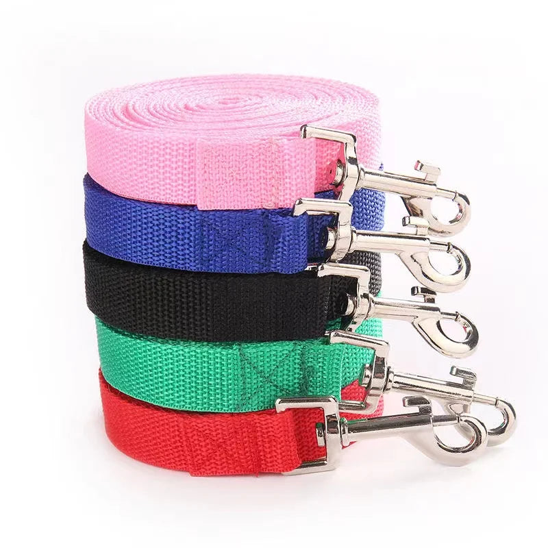 Classic Nylon Dog Leash | Durable Flat Fabric Walking Lead | Heavy-Duty Daily Training Traction Rope for Cats, Puppies, Small and Medium Dogs