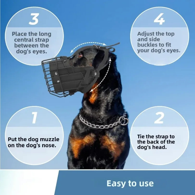 Adjustable Mesh Dog Muzzle – Soft Breathable Anti-Biting & Anti-Barking Mouth Cover for Medium and Large Dogs