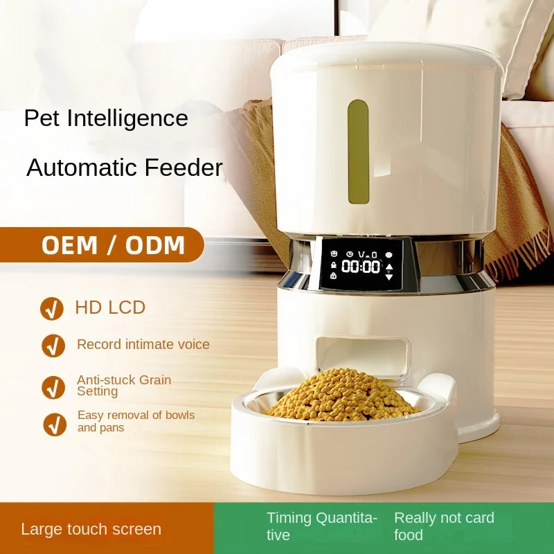 5G Wi-Fi Automatic Cat Feeder | Intelligent Timed Pet Food Dispenser with Preservative Chamber | Programmable Smart Slow Feeder for Cats and Dogs