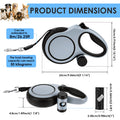 8M Retractable Dog Leash with Waste Bag Dispenser | Heavy-Duty Automatic Extension Nylon Walking Lead | Non-Slip Ergonomic Handle Pet Leash for Small to Large Dogs