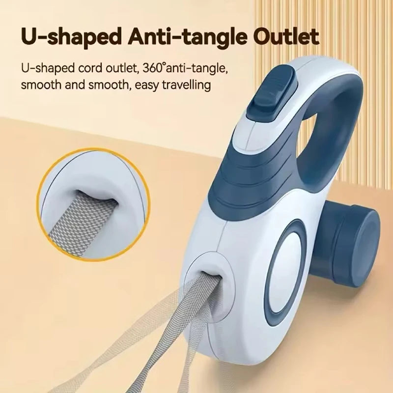 Booteely Automatic Retractable Dog Leash | Heavy-Duty Extension Walking Lead with Flashlight Compartment | Ergonomic Non-Slip Traction Rope for Medium to Large Dogs