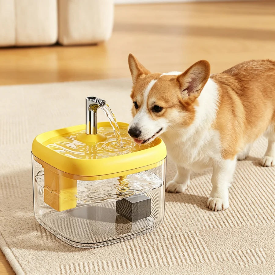 1.5L Automatic Pet Water Fountain | Ultra-Quiet Electric Cat & Dog Dispenser | Circulating Filtered Drinking Water Bowl with Top Storage Basin