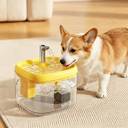 1.5L Automatic Pet Water Fountain | Ultra-Quiet Electric Cat & Dog Dispenser | Circulating Filtered Drinking Water Bowl with Top Storage Basin