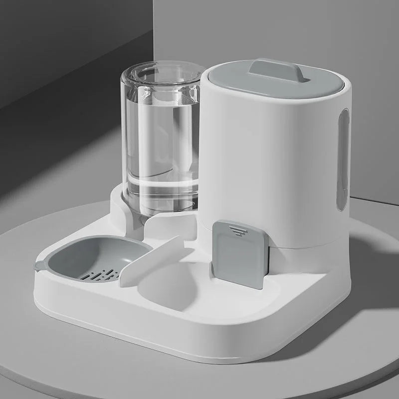 2-in-1 Automatic Pet Feeder and Water Dispenser | Ultra-Large Capacity Gravity Food Station & Drinking Bowl | Non-Electric Integrated Feeding Hub for Cats and Dogs