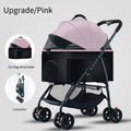 Pet Car Stroller 3-in-1 Combo | Lightweight Foldable Dog Walking Jogger | Detachable Car Safety Seat Basket and Travel Carrier for Medium Dogs & Cats