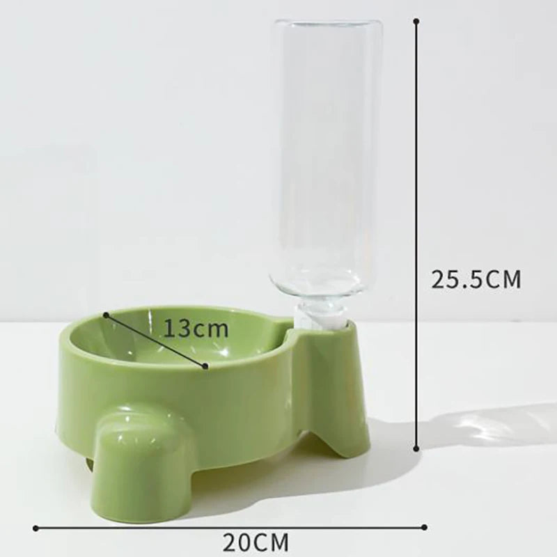 Automatic Pet Water Bottle Dispenser | Gravity Refilling Single Drinking Bowl for Puppies and Cats | Self-Dispensing No-Spill Fountain Station for Small Pets