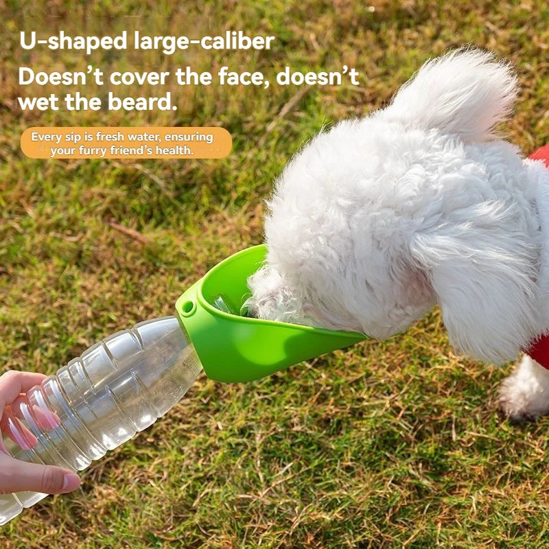Portable Folding Dog Water Bottle | Leaf-Shaped Silicone Travel Pet Dispenser | Leak-Proof Lightweight Outdoor Walking and Hiking Hydration Bowl for Cats and Dogs