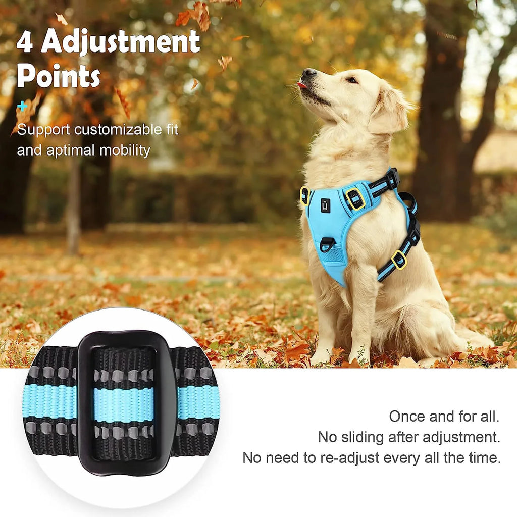 No-Pull Dog Harness with Easy Control Handle | Adjustable Soft Padded Pet Vest | Heavy-Duty Breathable Reflective Outdoor Walking Harness for Medium to Large Dogs