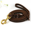 Genuine Leather Dog Leash with Copper Hook