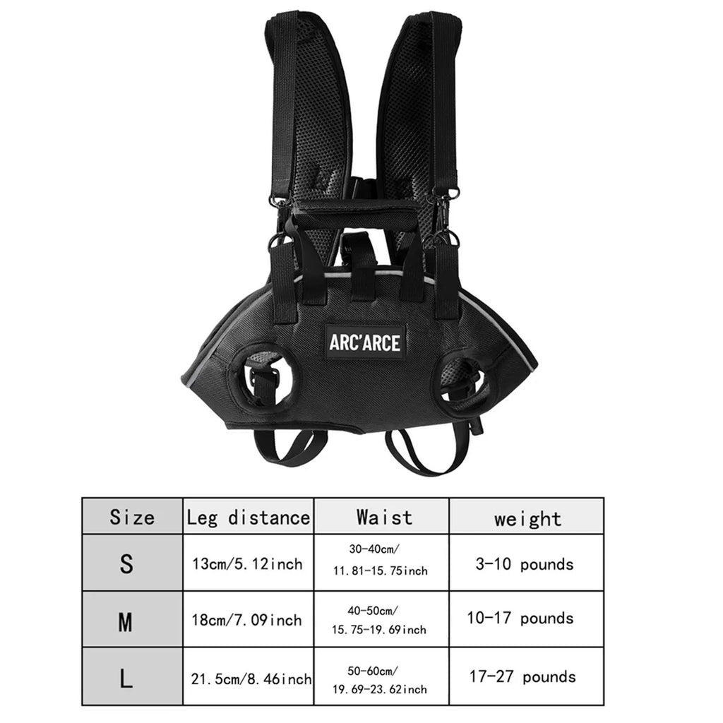 Hands-Free Dog Backpack Carrier | Horizontal Pet Travel Harness Pack for Hiking, Walking, and Cycling | Breathable Double Shoulder Strap Front & Back Pack for Small to Medium Dogs
