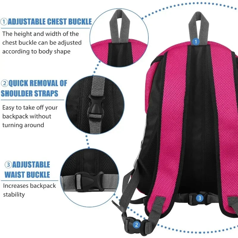 Hands-Free Dog Backpack Carrier | Breathable Front Pack Travel Bag with Adjustable Safety Harness | Reflective Leg-Out Pet Shoulder Pouch for Hiking and Walking