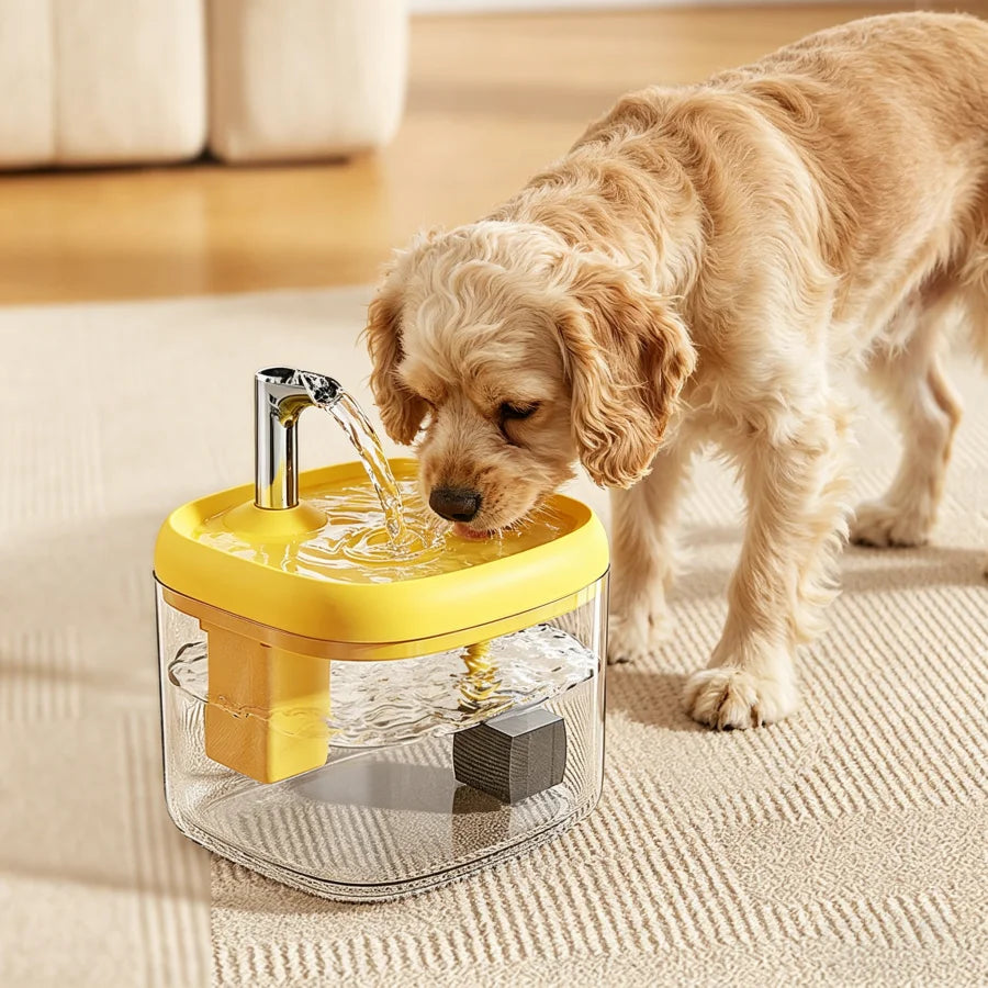 1.5L Automatic Pet Water Fountain | Ultra-Quiet Electric Cat & Dog Dispenser | Circulating Filtered Drinking Water Bowl with Top Storage Basin