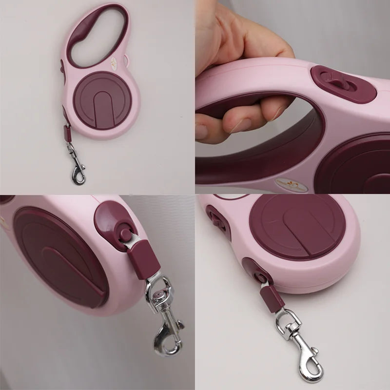 Automatic Retractable Dog Leash | Anti-Escape Extending Walking Traction Rope | Modern Ergonomic Comfort Grip Lead for Small to Medium Cats and Dogs