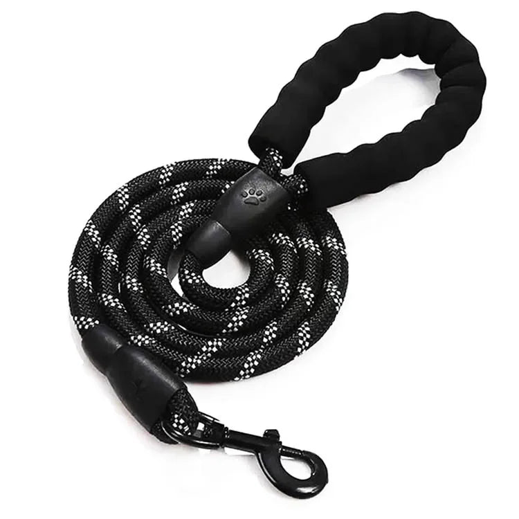 Heavy Duty Anti-Pull Bungee Dog Leash – Shock Absorbing Reflective Pet Leash with Soft Dual Handles