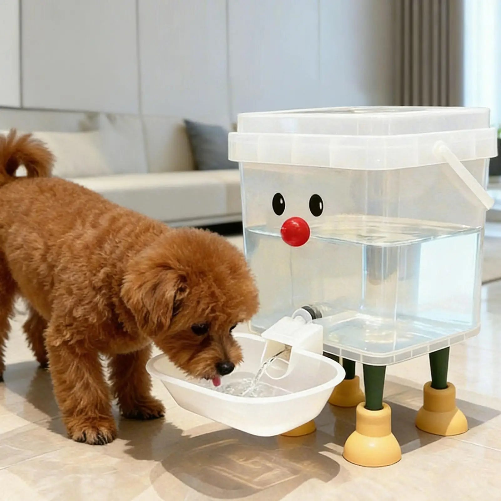 Automatic Pet Water Fountain | 3L/5L Large Capacity Auto Cat & Dog Drinker | Cute Smiley Face Design Transparent Circulating Fresh Water Dispenser Bowl
