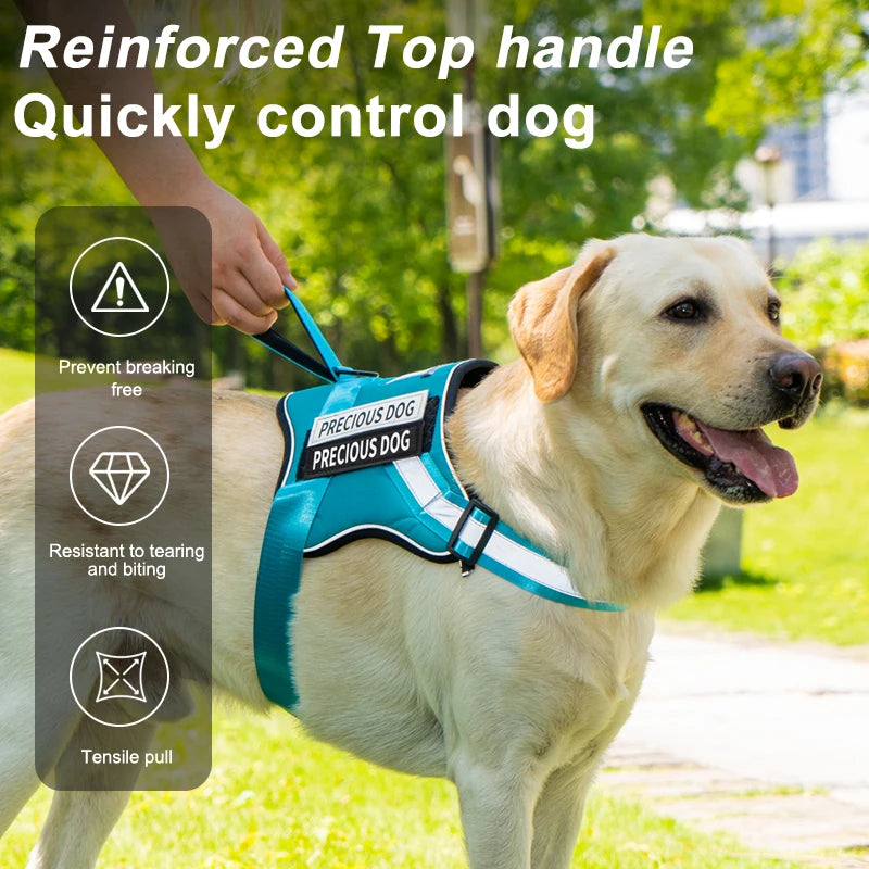 No-Pull Dog Harness with Top Control Handle | Reflective Adjustable Pet Vest for Training, Walking, and Running | Heavy-Duty Comfort Padded Harness for Medium to Large Dogs