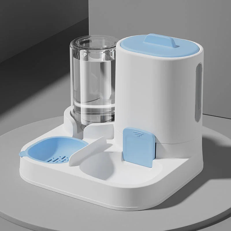 2-in-1 Automatic Pet Feeder and Water Dispenser | Ultra-Large Capacity Gravity Food Station & Drinking Bowl | Non-Electric Integrated Feeding Hub for Cats and Dogs