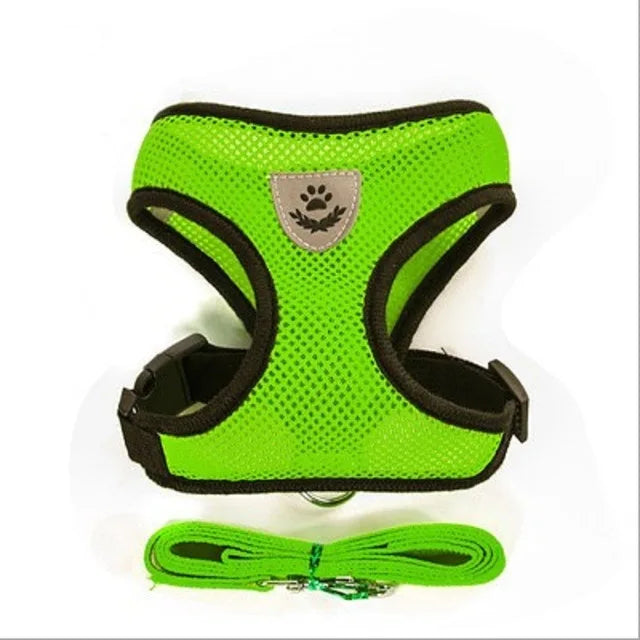 Cat and Dog Harness with Leash Set | Adjustable Polyester Mesh Breathable Walking Vest | Reflective No-Choke Escape-Proof Harness Jacket for Kittens and Small Dogs