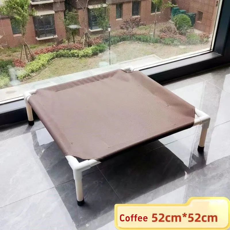 Elevated Pet Camping Bed | Folding Outdoor Dog Cot & Raised Puppy Mat | Portable Cooling Cat Lounge Bed with Heavy-Duty Frame for Travel, Backyard, and Beach
