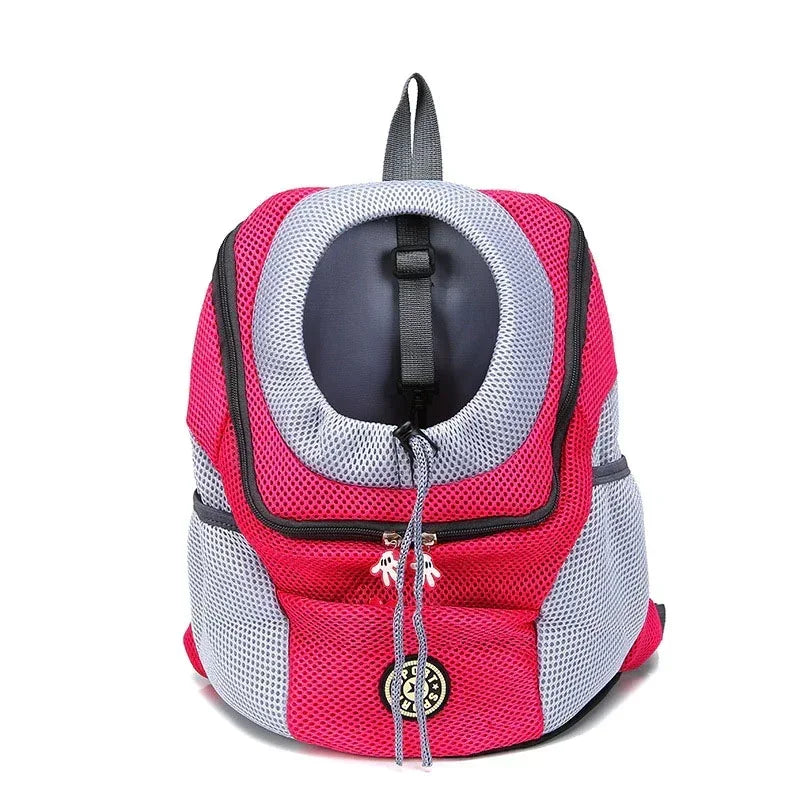 Hands-Free Dog Backpack Carrier | Breathable Front Pack Travel Bag with Adjustable Safety Harness | Reflective Leg-Out Pet Shoulder Pouch for Hiking and Walking