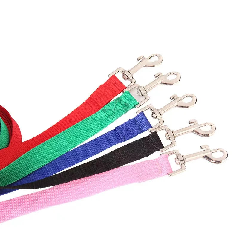 Classic Nylon Dog Leash | Durable Flat Fabric Walking Lead | Heavy-Duty Daily Training Traction Rope for Cats, Puppies, Small and Medium Dogs