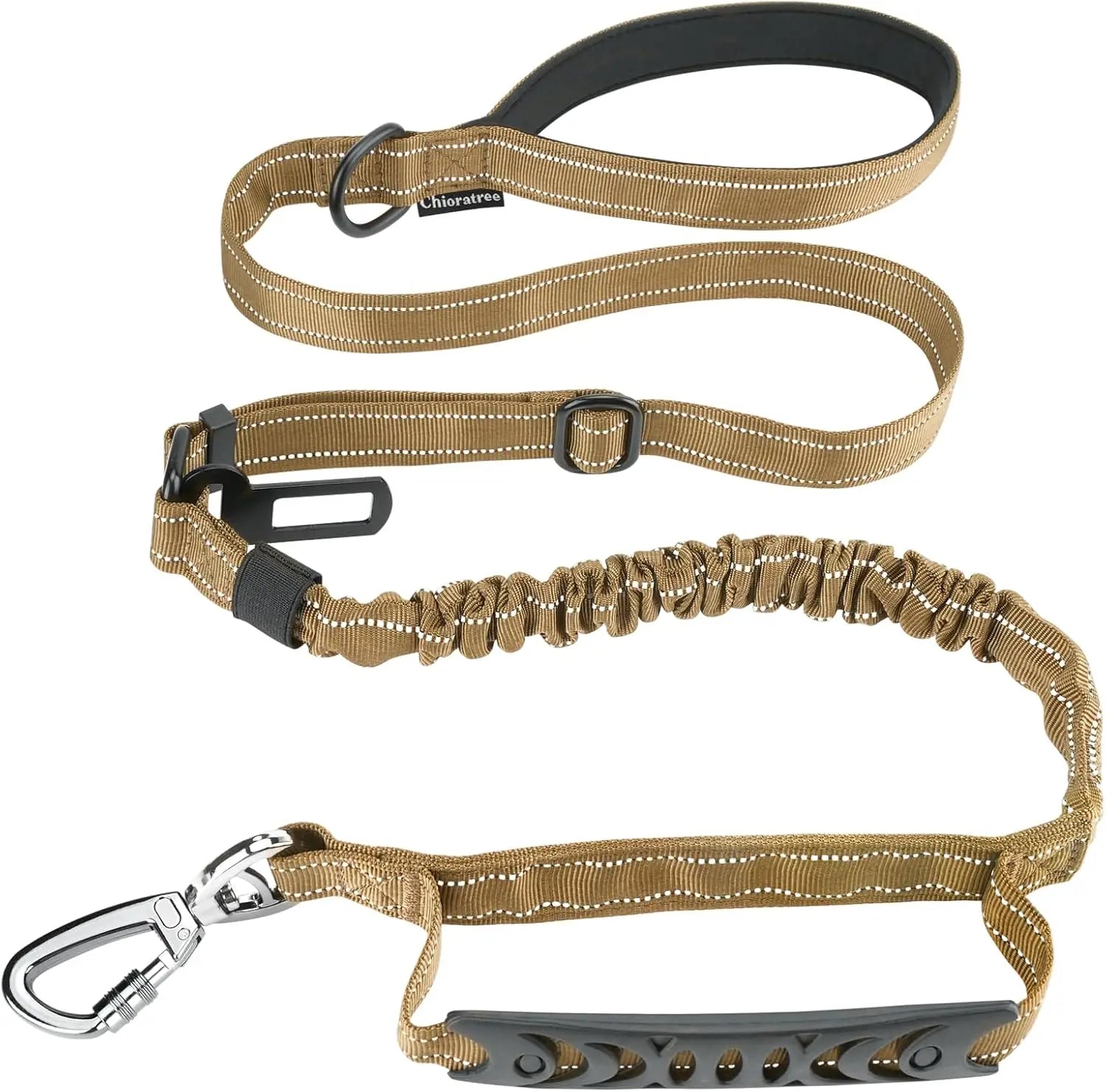 Heavy Duty Bungee Dog Leash | 4-6FT Shock Absorbing Extension Traffic Lead | Tactical Reflective Walking Running Rope for Medium and Large Dogs That Pull