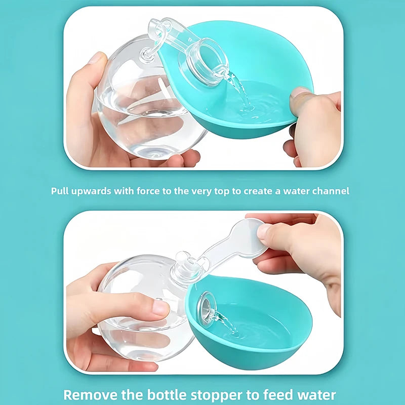 Portable Dog Water Bottle 285ml | Travel Pet Drinking Silicone Bowl with Lanyard | Leak-Proof Lightweight Outdoor Walking & Hiking Hydration Dispenser