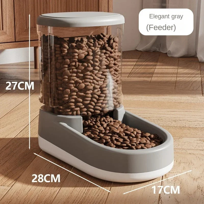 Automatic Pet Feeder and Water Dispenser Set | Gravity Food Storage Station & Drinking Bowl | Non-Electric Self-Dispensing Feeder for Cats and Dogs