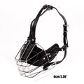 Heavy-Duty Basket Dog Muzzle | Anti-Biting Barking and Chewing Metal & Leather Snout Mask | Adjustable Breathable Safety Training Guard for Medium and Large Dogs