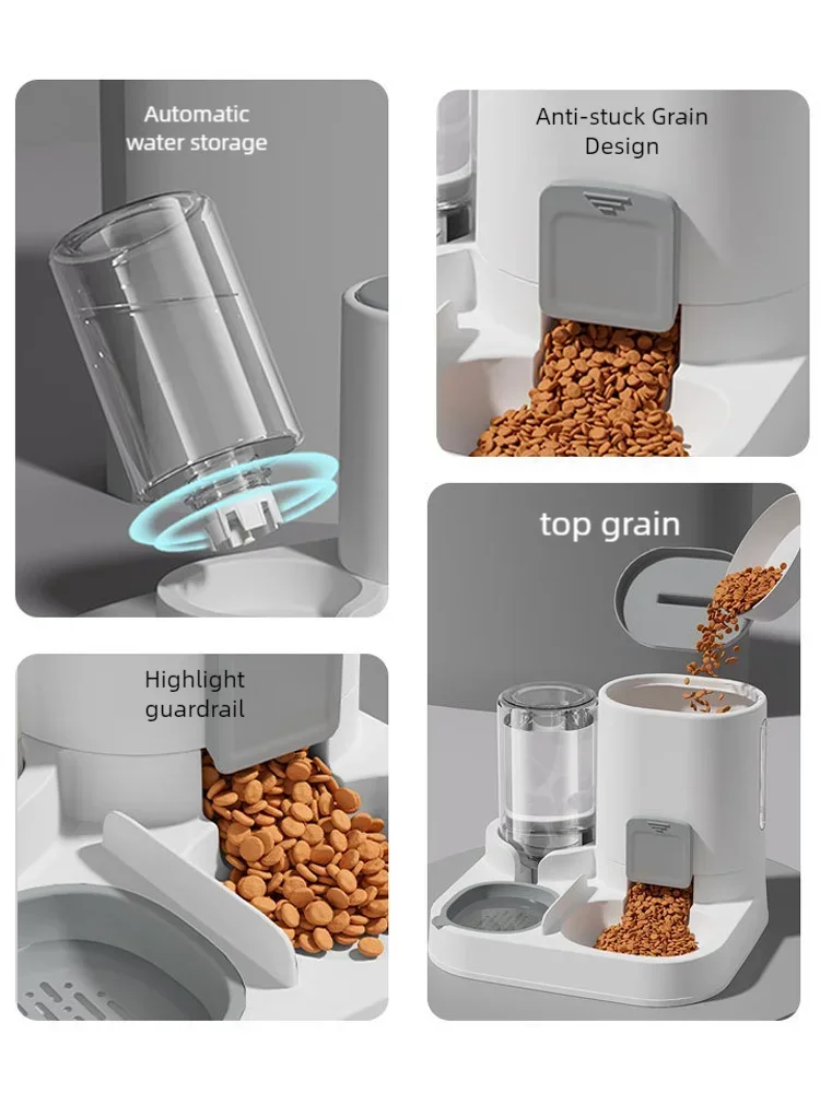 2-in-1 Automatic Pet Feeder and Water Dispenser | Ultra-Large Capacity Gravity Food Station & Drinking Bowl | Non-Electric Integrated Feeding Hub for Cats and Dogs