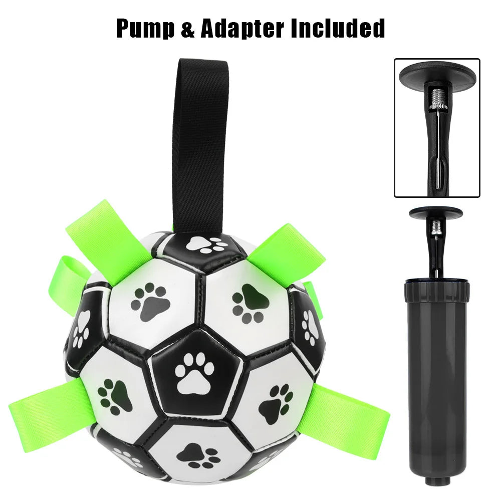 Interactive dog football soccer ball with tabs