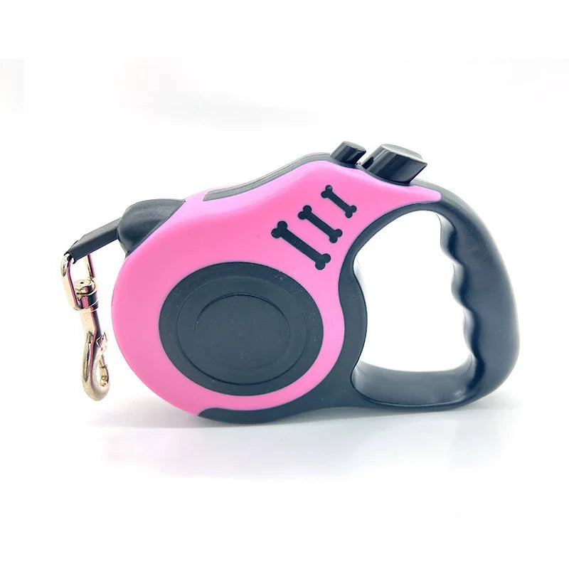 Automatic Retractable Dog Leash | Durable Nylon Extension Walking Lead | Heavy-Duty Anti-Slip Roulette Traction Rope with Quick Brake System for Cats and Dogs