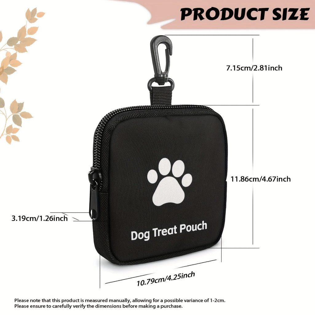 Portable Dog Snack Bag | Mini Silicone Pet Treat Pouch with Magnetic Closure | Hands-Free Waist Clip Training Feed Storage Pouch for Outdoor Puppy Walks