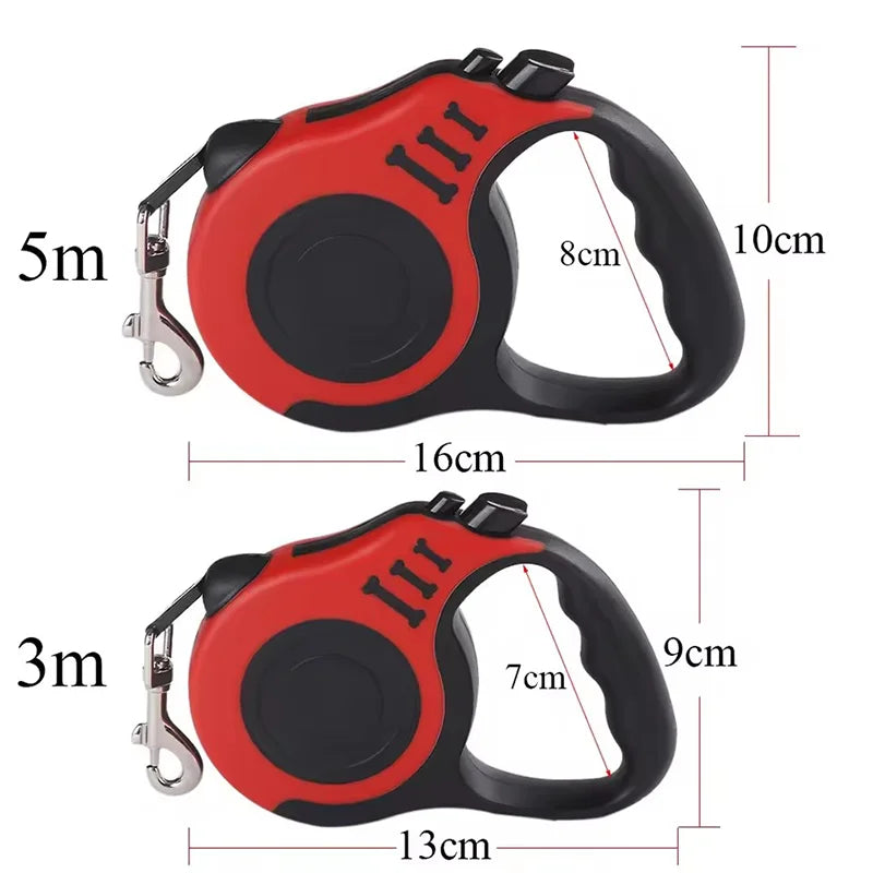 Automatic Retractable Dog Leash | Heavy-Duty Nylon Ribbon Extension Walking Lead | Portable Comfort Handle Traction Rope for Small to Medium Dogs
