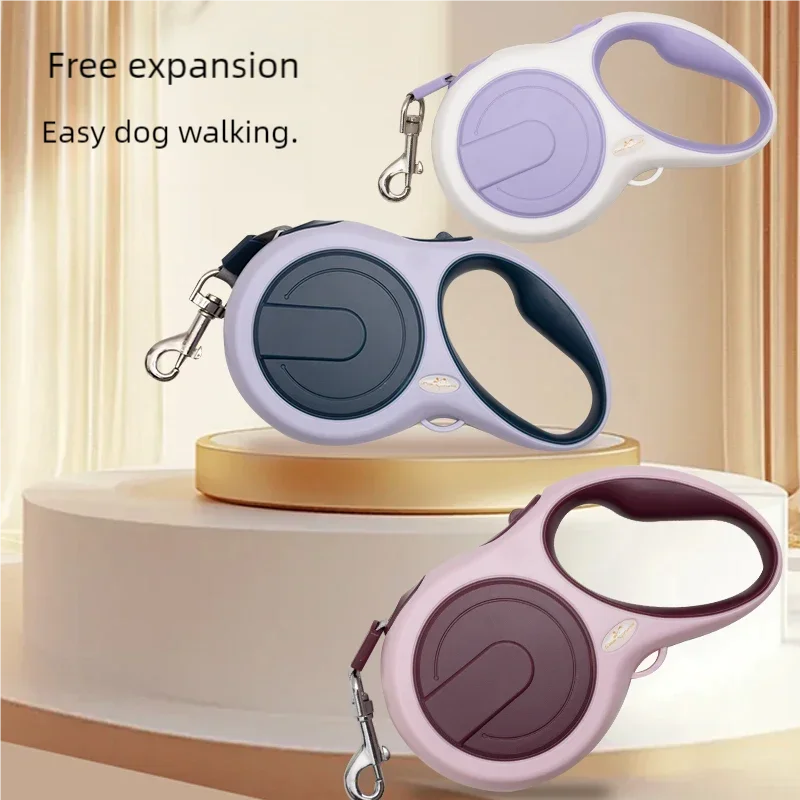 Automatic Retractable Dog Leash | Anti-Escape Extending Walking Traction Rope | Modern Ergonomic Comfort Grip Lead for Small to Medium Cats and Dogs
